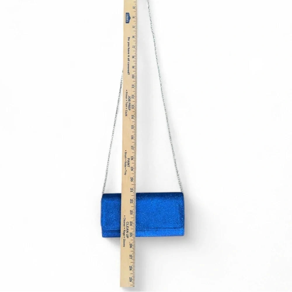 Eye-catching cobalt blue glitter clutch w/ a sleek envelope design Prom wedding